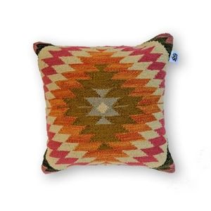 Orange kilim pillow cover